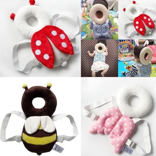 Cute Baby Infant Toddler Stuffed Baby Back Protector Safety Harness Headgear Cartoon Wings head Protector Guard Pillow G0064