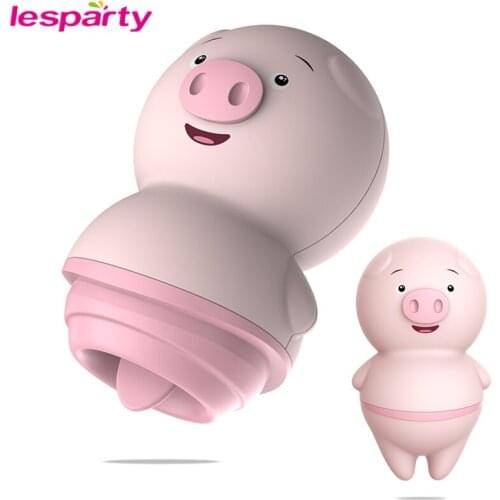 Cute Pig Dildo Vibrator Tongue Pussy Licking Sex Machine for Adult Vagina Clitoris Stimulator Nipple Massager Sex Toys for Woman