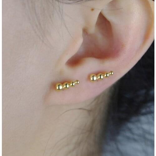 Minimalist Simple Design Small Pearl Bead Stud Earrings For Women Bijoux Fashion Tiny Round Smooth Ear Stud Jewelry New Cheapest