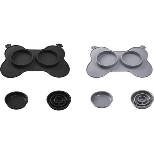 Slow Feeder Dog Bowls Cat Slow Feeder 21 X 15 X 2 Inch 3-In-1 Food & Water Dog Bowls 54 Oz Slow Eating Puzzle Bowl