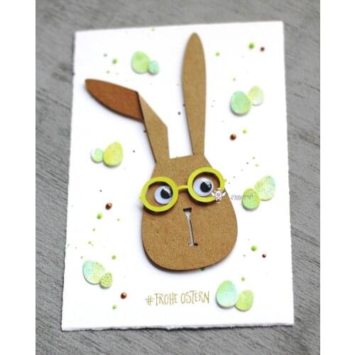 Mmao Crafts Metal Steel Cutting Dies Glasses rabbit decoration Stencil For DIY Scrapbooking Paper/photo Cards Embossing Dies