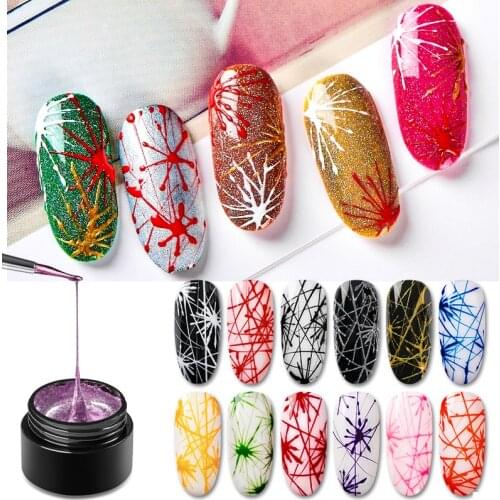 MEET ACROSS Nail Spider Gel Creative Wire Drawing Nail Gel Point To Line Web Painting Polish Elasticity Soak Off Spider Gel