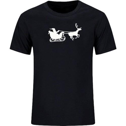 Mens summer Christmas creative steering wheel Christmas Sleigh mens casual slim fit short sleeve T-shirt