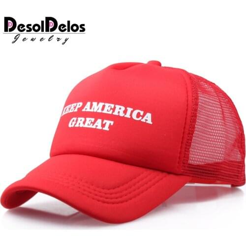 DesolDelos Men Trump Keep America Great Donald Printing Baseball Caps Women Adjustable Black White Red Snapback Hat Wholesale
