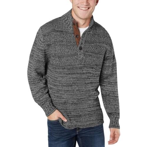 Men Long Sleeve Pure Color Slim Fit Mock Neck Knitted Sweater Pullover Autumn Fashion Streetwear Pullovers Tops Mens Clothing