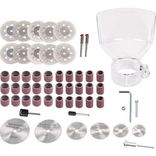 52PCS Cutting Wheel Discs Rotary Tool Kit HSS Saw Blade + Diamond Cutting Disc + Electric Grinding Protecting Cover + Polisher R