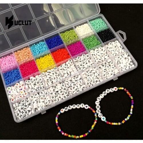 5000Pcs Bead Kit To Make Bracelets Seed Beads Alphabet Letter Beads and Heart Shape Beads for Name Bracelets Jewelry Making