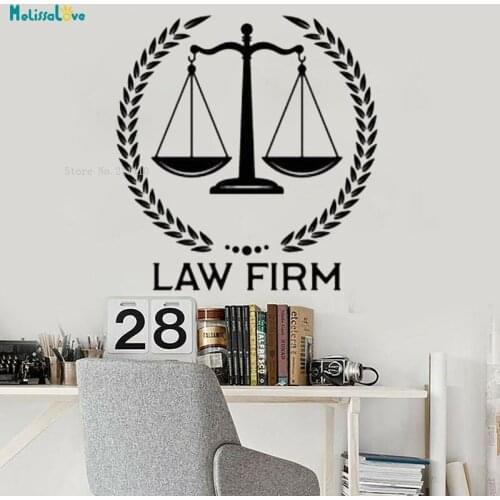 Law Firm Court Vinyl Wall Decal Scales Of Justice Office Style Stickers An Important Part Of New Company Development YT4147