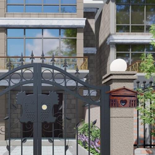 Wall Mounted Wood Mailbox Post Box Holder Outside Hanging Decoration for House, Porch