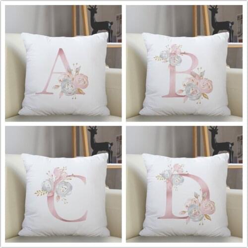 Musife Custom Flower Letter Decorative Pillowcase Art Square Zippered Pillow Cover 35*35,40*40,45*45cm wholesale