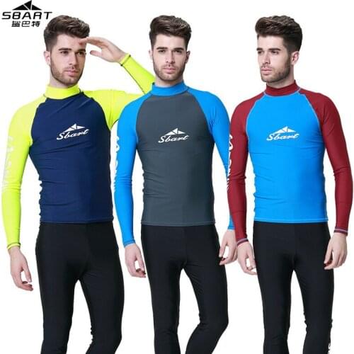 2017 New Beach Long Sleeve Swimwear Rash Guard Men UPF 50+ Swimsuit Rashguard Sun UV Protection Swimming Diving T-Shirts Tops