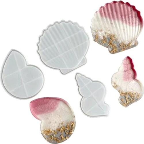 Shell Conch Tray Epoxy Resin Mold Serving Board Plate Silicone Mould DIY Crafts Home Decorations Casting Tools
