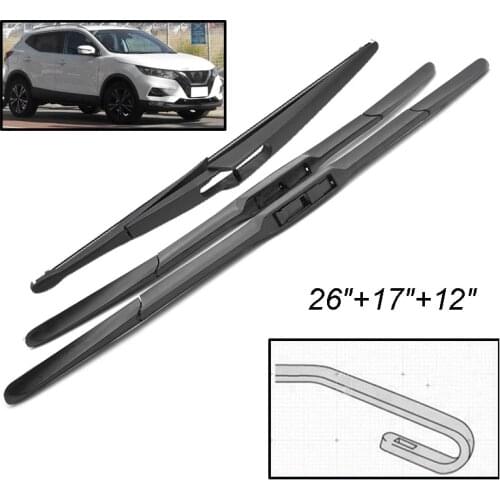 Car Front and Rear Wiper Strip Windshield Windscreen Front Window Car Accessories for Nissan Qashqai J11 2013 - 2020