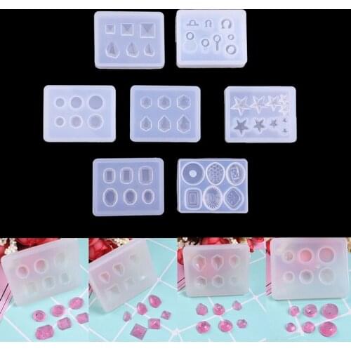 Clear Mix Size Shape Fondant Silicone Mold DIY Hand Craft Ornaments Earrings Decoration Tools Epoxy Resin Handmade Sewing Supply