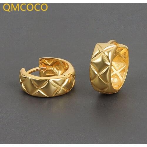 QMCOCO 925 Silver New Geometry Strip Round Earrings For Charm Women Trendy Party Jewelry Of Ear Ornaments Gifts