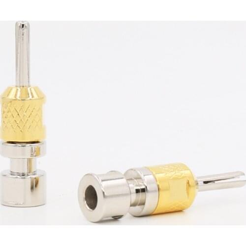 Hi-end audio CAB single Rhodium platedAudio Banana plug 4MM hole Speaker banana connector plug