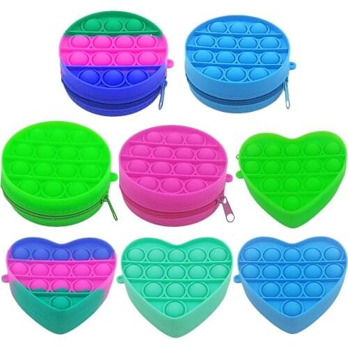 Silicone Pencil Case Push Bubble Stationery Storage Bag Stress Reliever Squeeze Crafts Pencil Bags for Kids Students