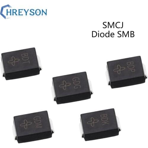 50Pcs SMD TVS Diodes SMCJ120A SMCJ130A SMCJ140A SMCJ150A SMCJ160A SMCJ170CA SMCJ180CA SMCJ188CA SMCJ 1500W 5V-440V SMC