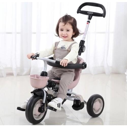 2020 Kids Tricycle Pedal Bicycle 1-3 Years Old Lightweight Folding Baby Stroller Baby Bike Three Wheel Trikes