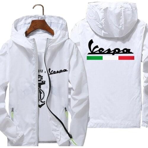 Mens Summer vespa motorcycle Windbreaker Zipper Sunscreen Skin Thin Reflective Hooded Outdoor Sports Pilot Jacket Oversized 7XL