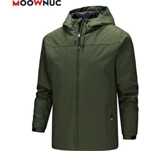 Windbreakers Mens Jackets Coats 2020 New Overcoat Thick Autumn Fit Hats Windproof Solid Outdoors Female Hombre Casual MOOWNUC