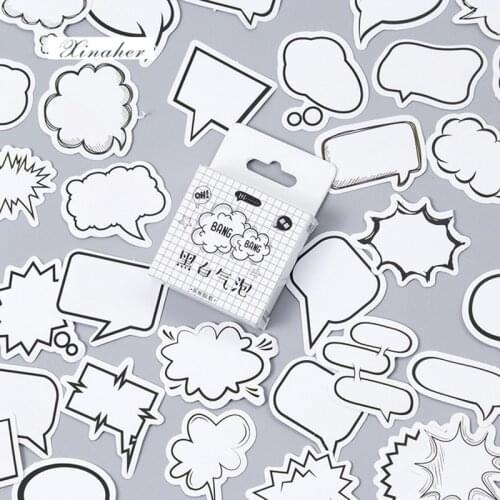 XINAHER 45 pcs/box black white air bubble mini paper sticker package DIY diary decoration sticker album scrapbooking