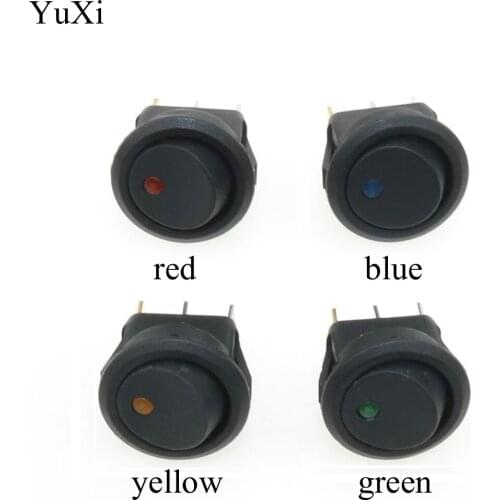 YuXi 3 Pins With Led Lights Switch 12V 20A Cat Eye Switch Car Auto Boat Round Rocker Switch ON-OFF