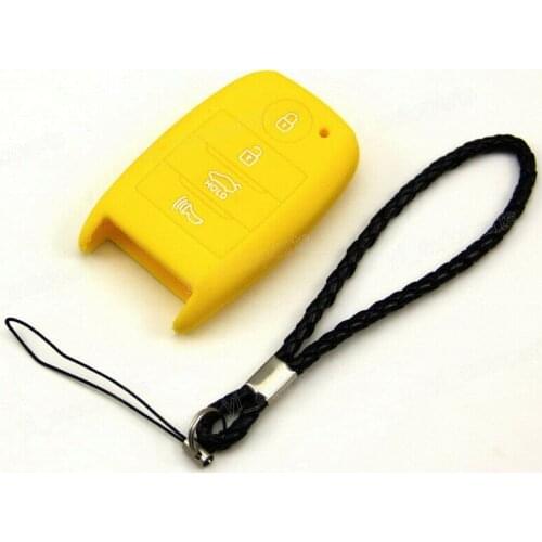 Yellow Silicone Case Cover Fit For Kia 4 Buttons Smart Remote Key SMK4FYE SY5XMFNA04