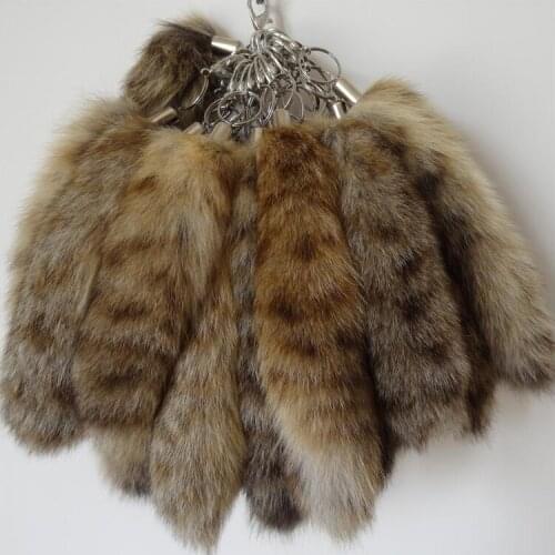 Leopard Fox Tail Fur Bag Charm Pendant Womens Chic Fox Tail Key Ring Handbag Shoulder Bag Decor Pendants Keychains