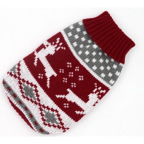 Pet Dog Sweater Elk Pattern Clothes Goods Winter Warm Puppy Cat Coat Jacket Soft Knitwear Clothing For Small Medium Dogs 10A