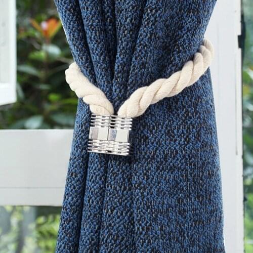 1 Pair Creative Rope Magnet Tieback Window Curtain Decoration for Living Room Bedroom Curtain Tieback Curtain Accessories