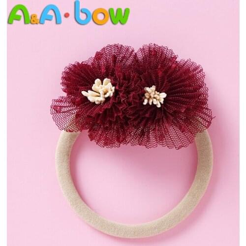 1pcs Baby Girls Bowknot Head Bands Headband Hair Accessories Photo Props Imitation Double Flower Hairband Gifts Baby Headband
