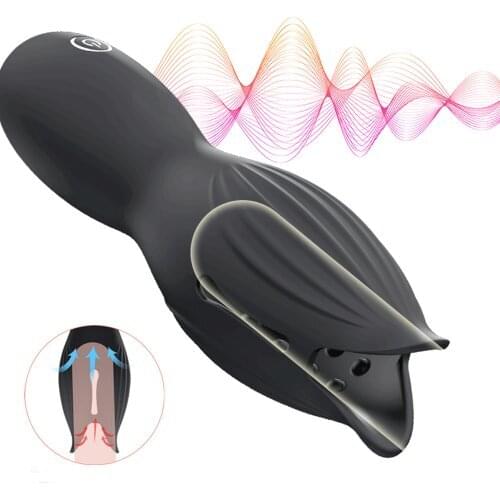 10 Modes Penis Delay Trainer Male Masturbator Vibrator Automatic Oral Climax Sex Glans Stimulate Massage Erotic Sex Toys for Men