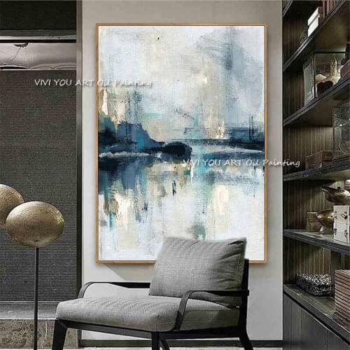 100% Handmade Oil painting Modern abstract city Sight Paint Handmade Oil Painting Wall Art Picture Home Decor