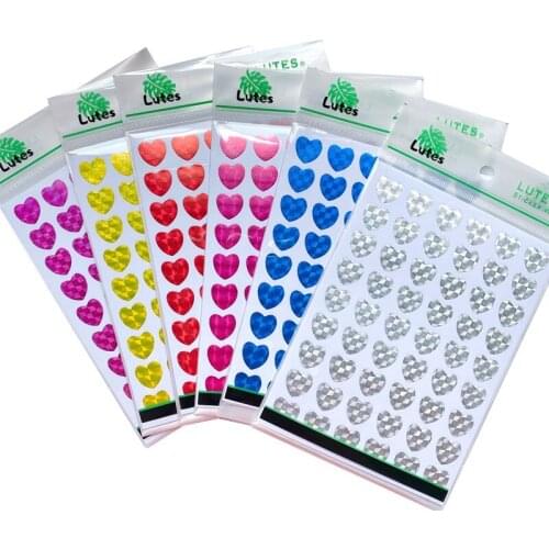 1350Pcs Wholesale Blank love heart Glossy handmade Decoration reward student waterproof Children pasted safe non-toxic 15mm