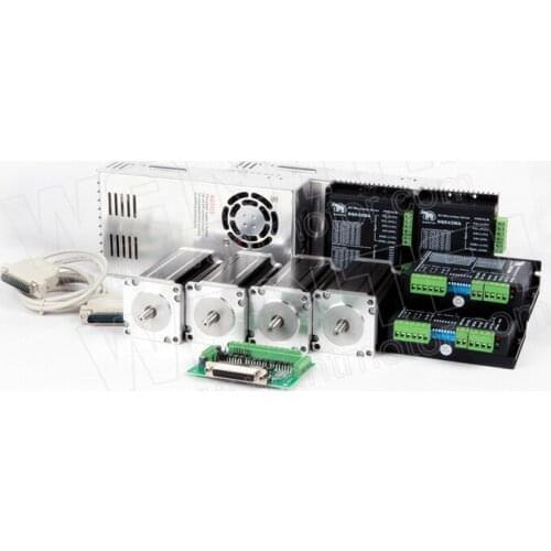 4axis Wantai 57BYGH627 3A Driver DQ542MA 4.2A 50V 128micro cnc kit nema23 stepper motor 76mm 270oz-in