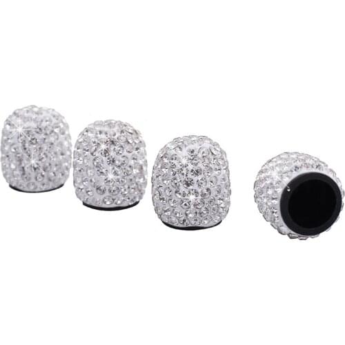 4Pcs/set Diamond-studded Valve Cap Rhinestone Car Tire Valve Caps Crystal Diamond Shining Dustproof Caps Accessories Car Charms