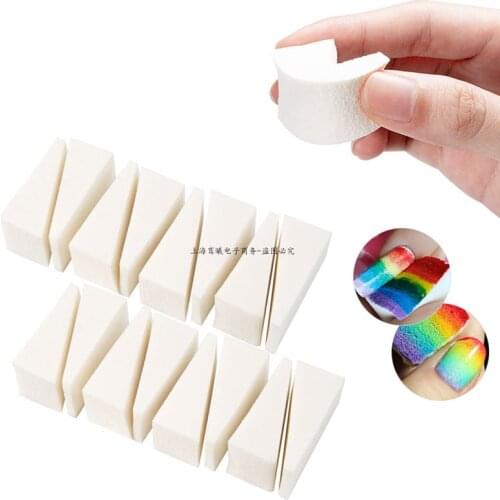 8/16/32 Pcs Soft White Triangle Nail Art Transfer Sponge Gradient Coloring Stamper Painting Image Stamp Foam Polish Gel UV Tool