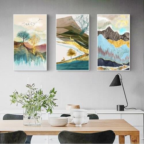 Abstract Scandinavian s Prints Modern wall Painting Nordic Wall Pictures for Living Room Landscape Canvas Art Big Wall Art
