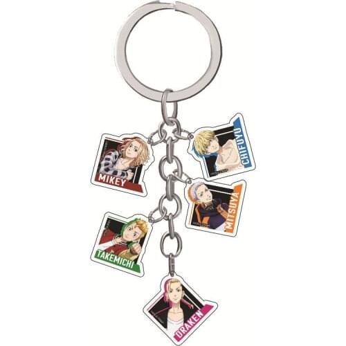 Cosplay Tokyo Revengers Acrylic Keychain Anime Character Manjiro Ken Takemichi Hinata Atsushi Chibi Pendant Keyring Jewelry Gift