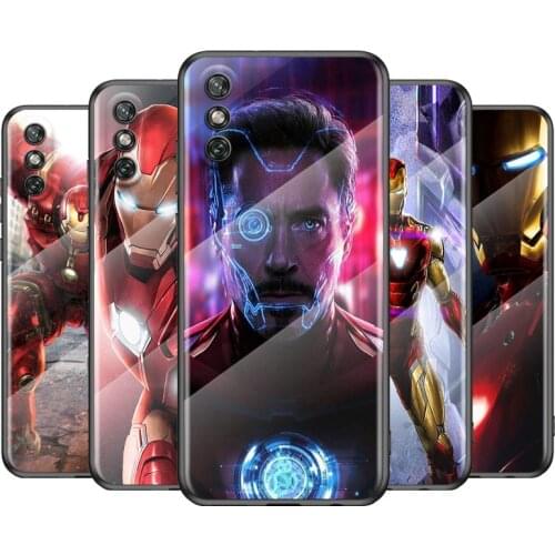 Marvel Lron Man For Huawei Y6 Y7 Y9 Y5P Y6P Y8S Y8P Y9A P Smart Z 2019 2020 2021Tempered Glass Cover Phone Case