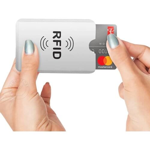 10Pcs/Lot Anti Theft Bank Credit Card Protector NFC RFID Blocking Cardholder Wallet Cover Aluminium Foil ID Business Card Case