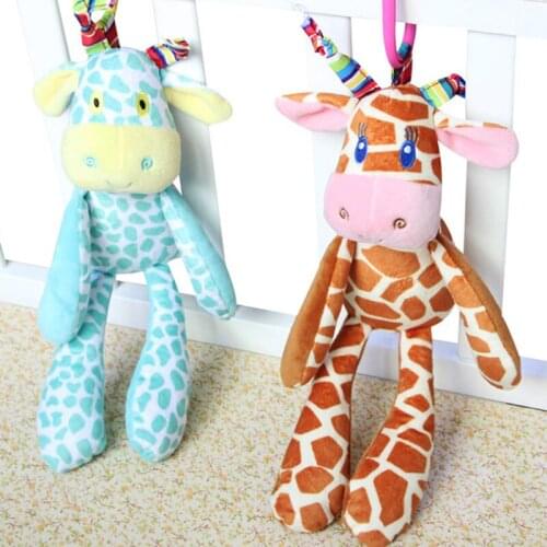 Infant Strollers For Dolls Hanging Toys Stuffed Giraffe Shape Rattles Mobile Stroller Bed Bell Crib Rattles Toys Gifts