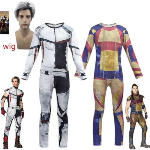 Kids Descendants 3 Carlos Gil/Jay Jumpsuit Wig Cosplay Costume Polyester 3D Printed Christmas Halloween party Costumes for kids