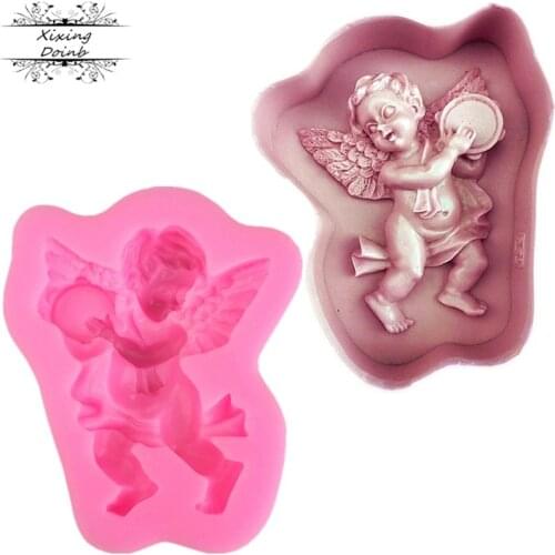 DIY Angel shaped cake silica gel mold soft candy cake decoration baking tool clay craft Candy Chocolate Mold