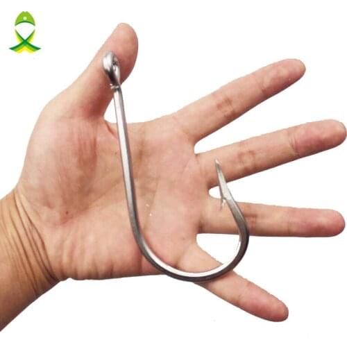 JSM 2 pcs/lot Ultra Strong Big Game Stainless Steel Fishing Hook Barbed ocean Boat Fishing tackle Hooks 7691 size12/0 13/0