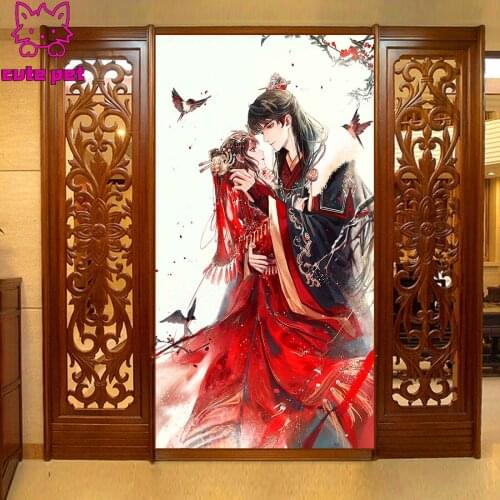 Anime couple Full Diamond Painting Oriental classical bride and groom Art Embroidery Cross stitch New Arrival Mosaic Decor Gift