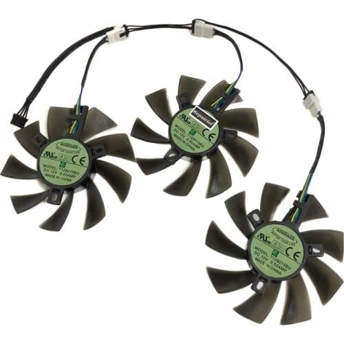 Repairist 3pcs/set GTX1070/1080 GPU cooler Video fan For MSI GeForce GTX 1070 GTX1080 DUKE 8G Graphics Card Cooling