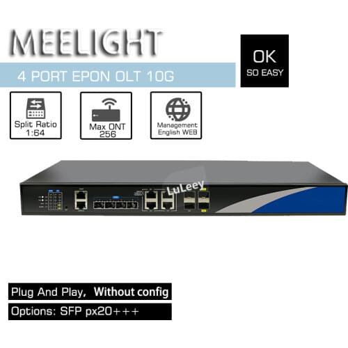 10G 4 EPON OLT intelligent network switch fiber optic device EPON compatible with Huawei zte ONU