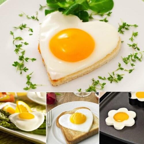 Metal Egg Frying Rings Stainless Steel Omelette Model Pancake Rings Perfect Model Fried/Poach Mould + Handle Kitchen Tools